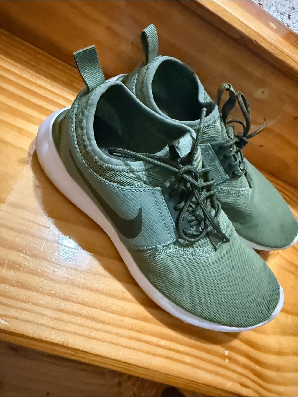 Nike Olive Green Athletic Sneakers with White Sole